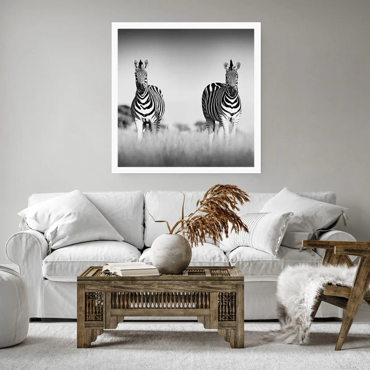 Poster - Toch is de wereld zwart-wit - 60x60 cm