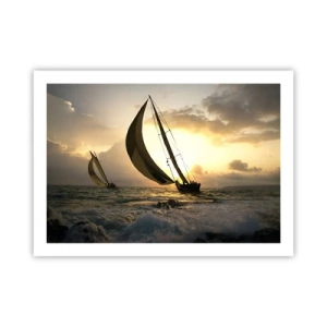 Poster - Met de wind en tegen de wind - 70x50 cm