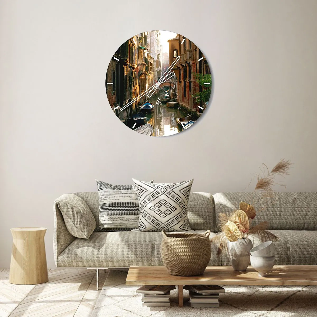 Wandklok - Klok - In een Venetiaans steegje - 40x40 cm