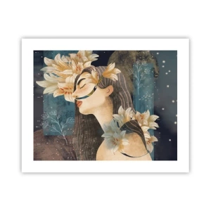 Poster - Een sprookje over een prinses met lelies - 50x40 cm