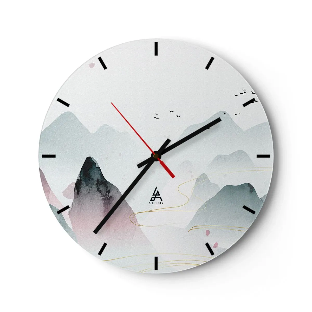 Wandklok - Klok - Over de toppen - 40x40 cm