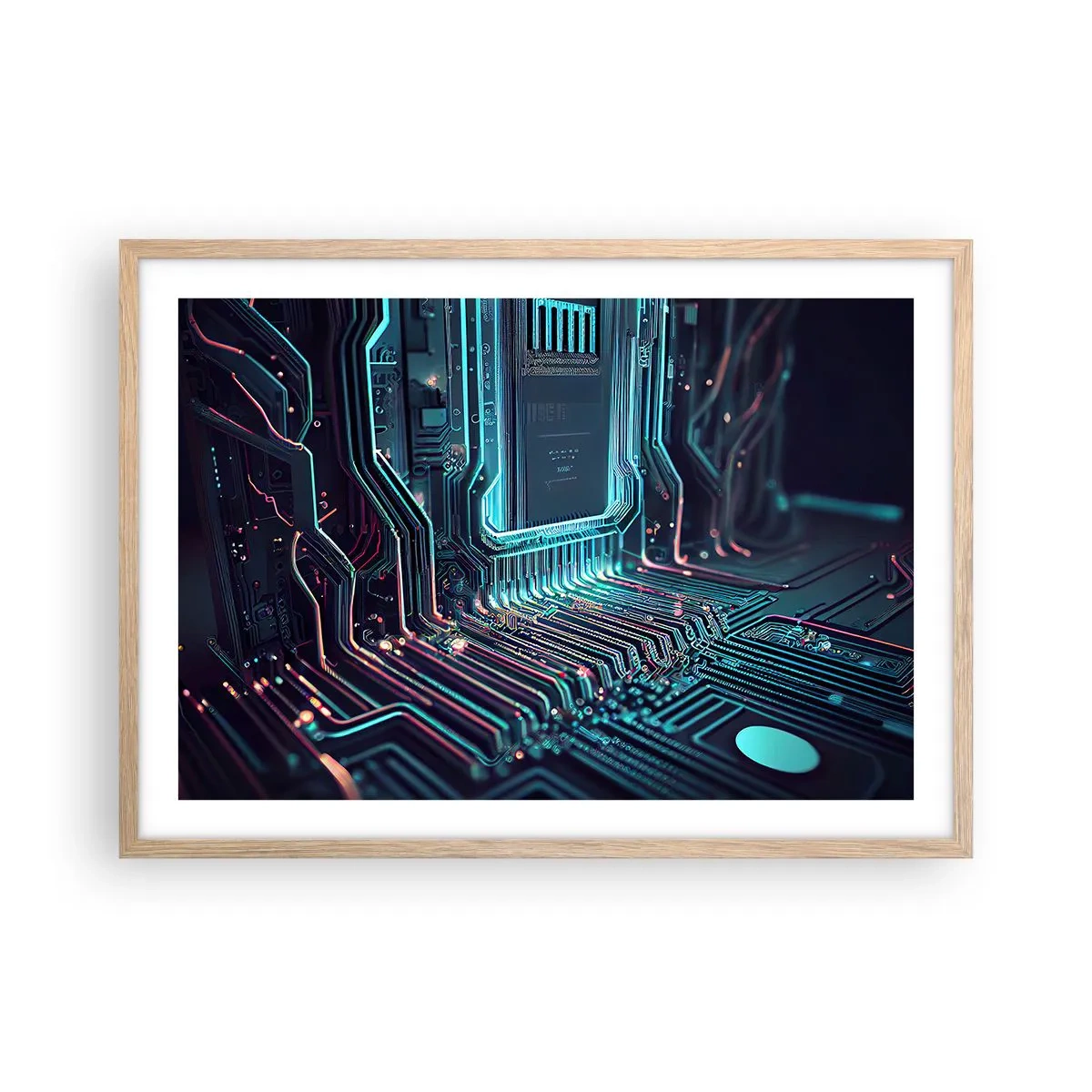 Een poster in een licht eiken lijst - Ik ben aan het denken… - 70x50 cm