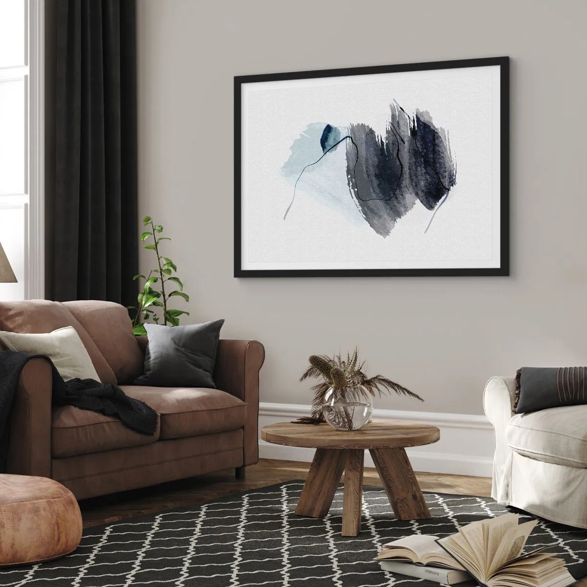 Poster in een zwarte lijst - Intensiteit en beweging - 40x30 cm