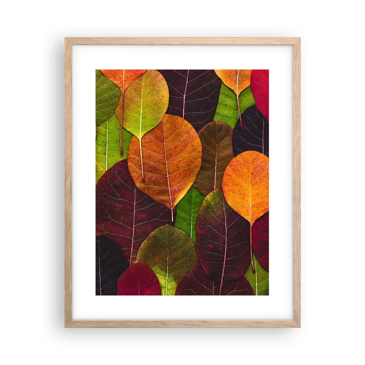 Een poster in een licht eiken lijst - Herfst mozaïek - 40x50 cm