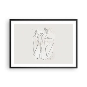 Poster in een zwarte lijst - Een dromerig moment - 70x50 cm