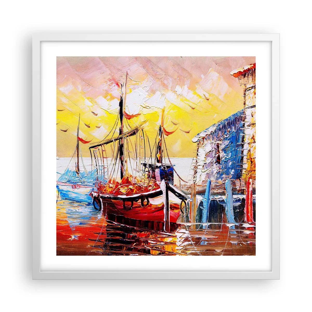 Poster in een witte lijst - Gelukkige terugkeer - 50x50 cm