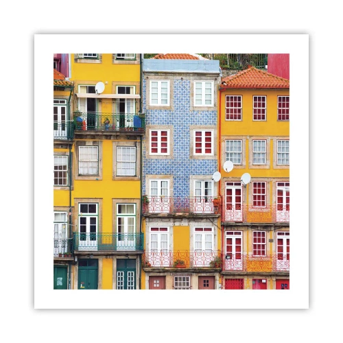 Poster - De kleuren van de oude stad - 50x50 cm