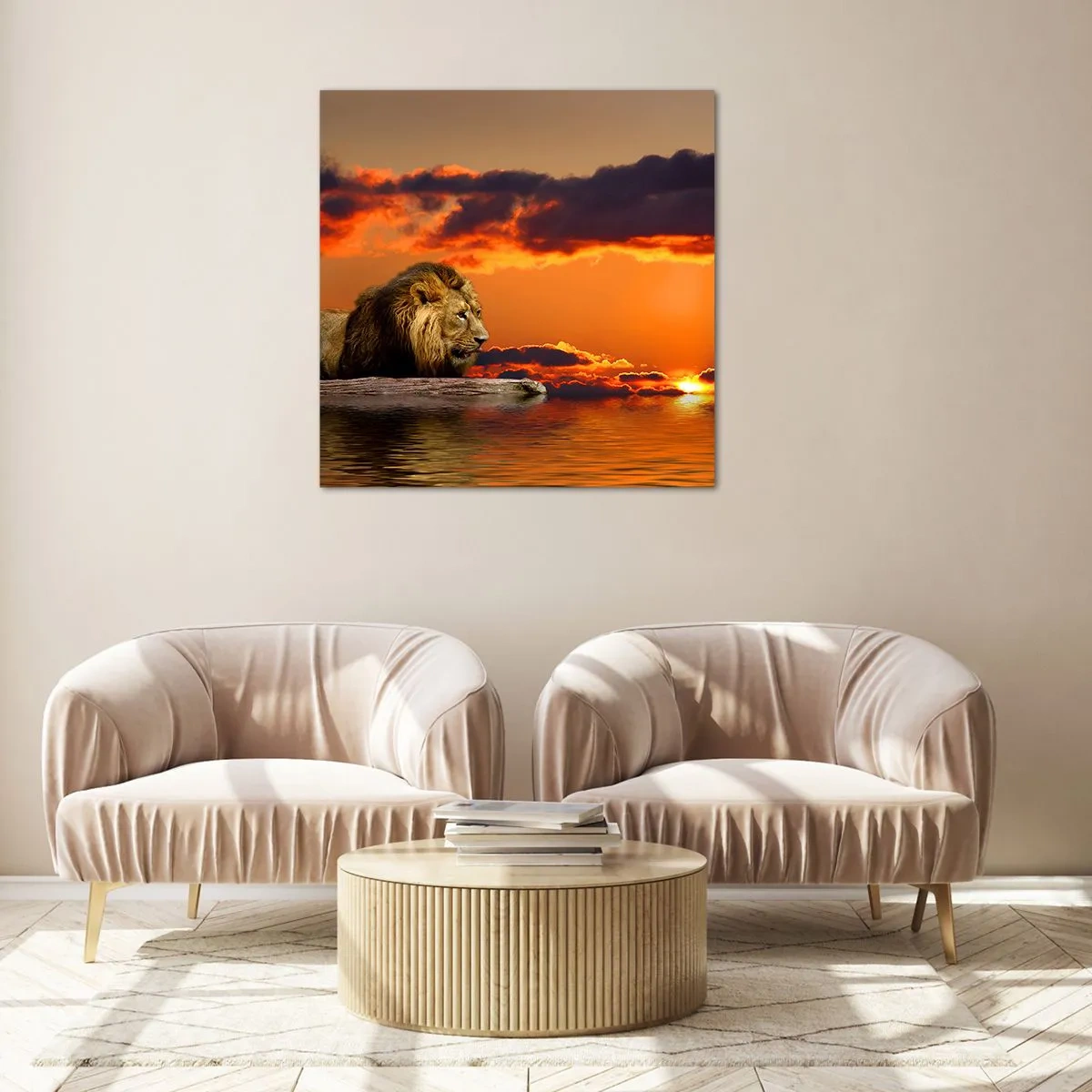 Schilderen op glas - Koning van de natuur - 60x60 cm