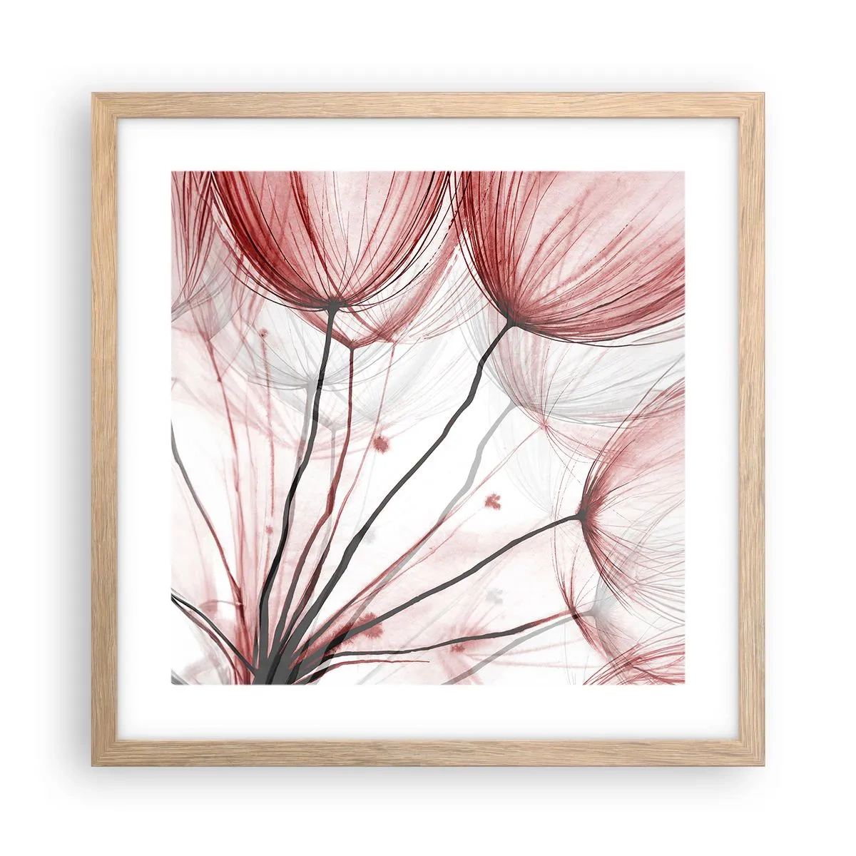 Een poster in een licht eiken lijst - Vóór het vertrek - 40x40 cm