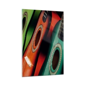 Schilderen op glas - De gitaar heeft vele kleuren - 80x120 cm