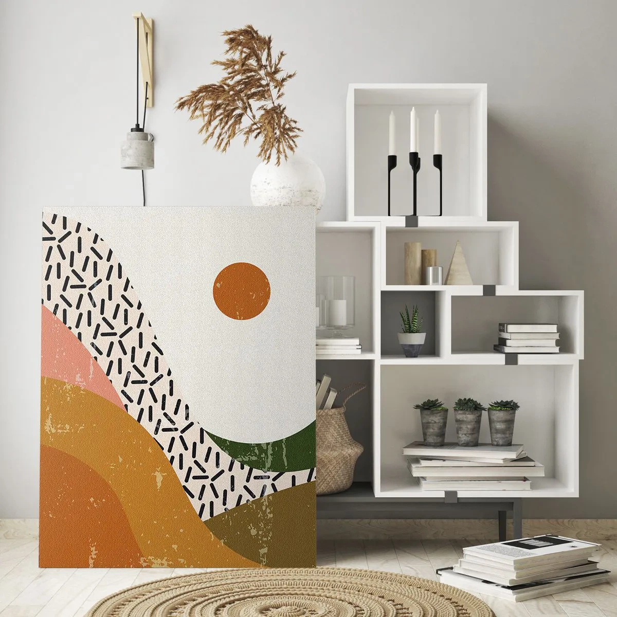 Schilderen op glas - Zonne-abstractie - 50x70 cm