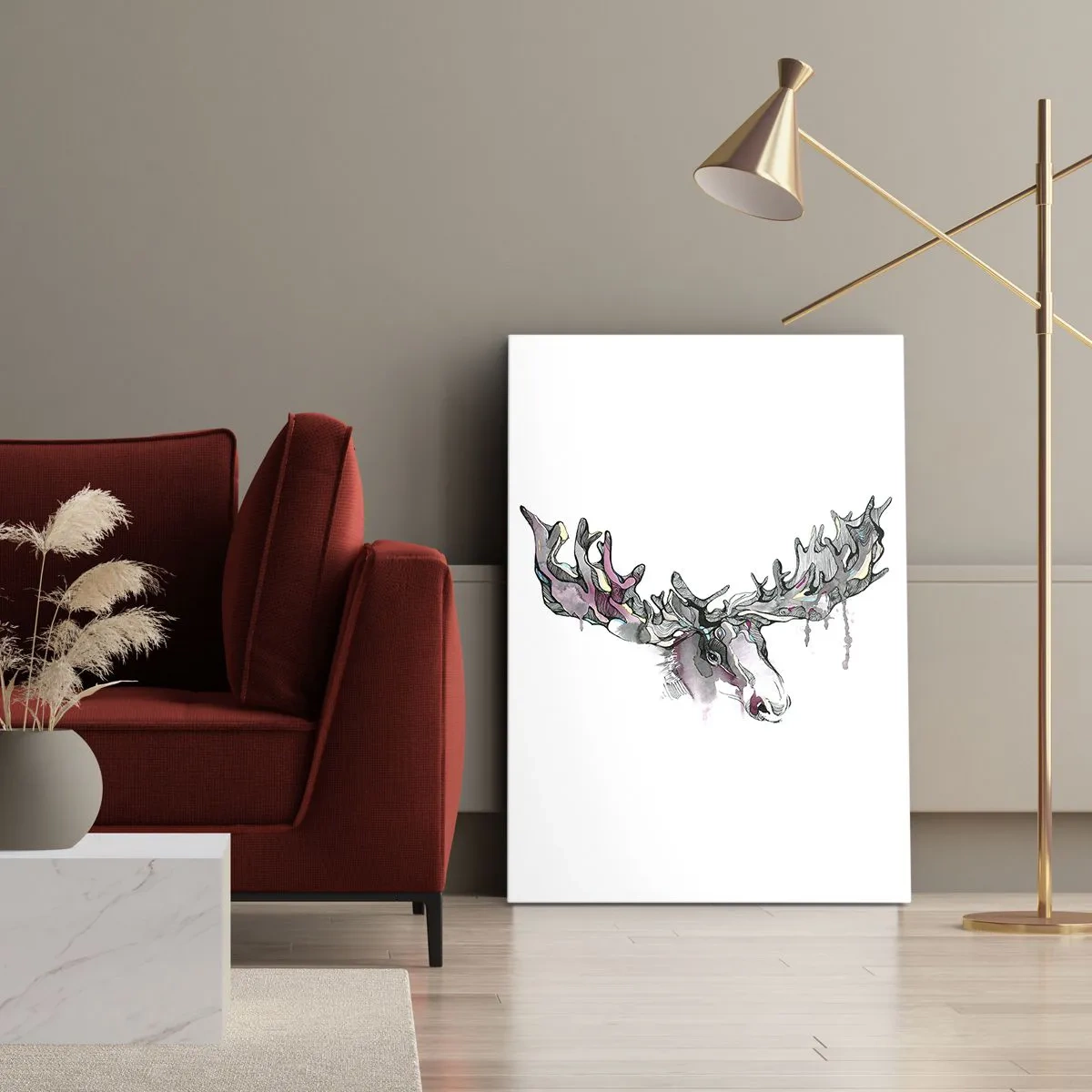 Schilderen op canvas - Kroon van de boskoning - 55x100 cm