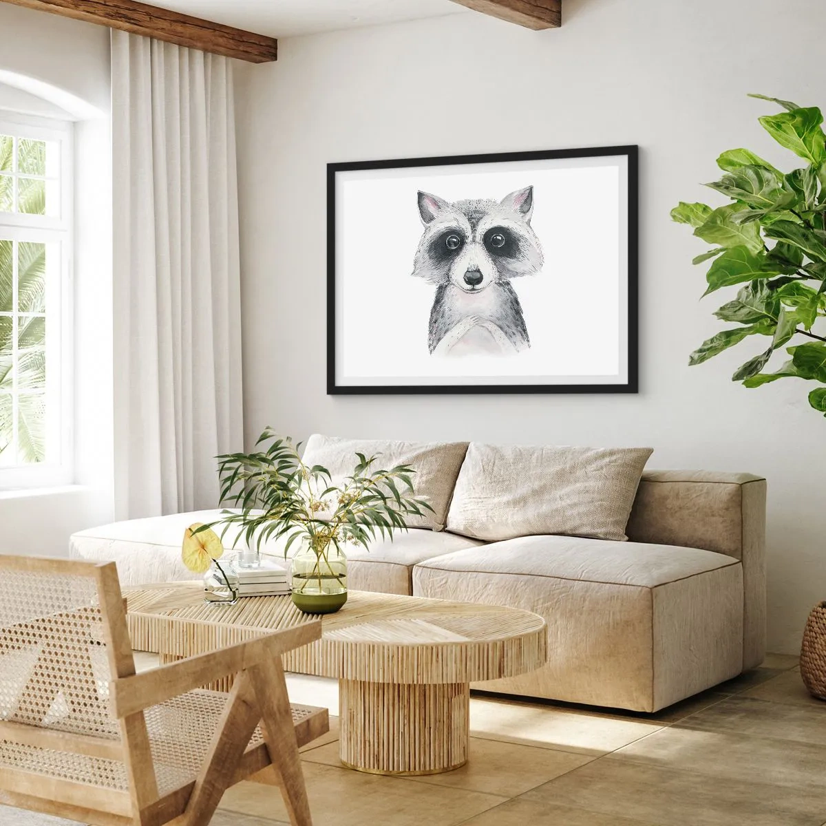 Poster in een zwarte lijst - Een moment om te verhuizen - 70x50 cm