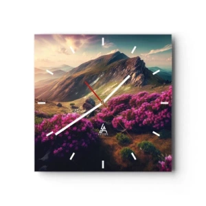 Wandklok - Klok - Zomer in de bergen - 30x30 cm