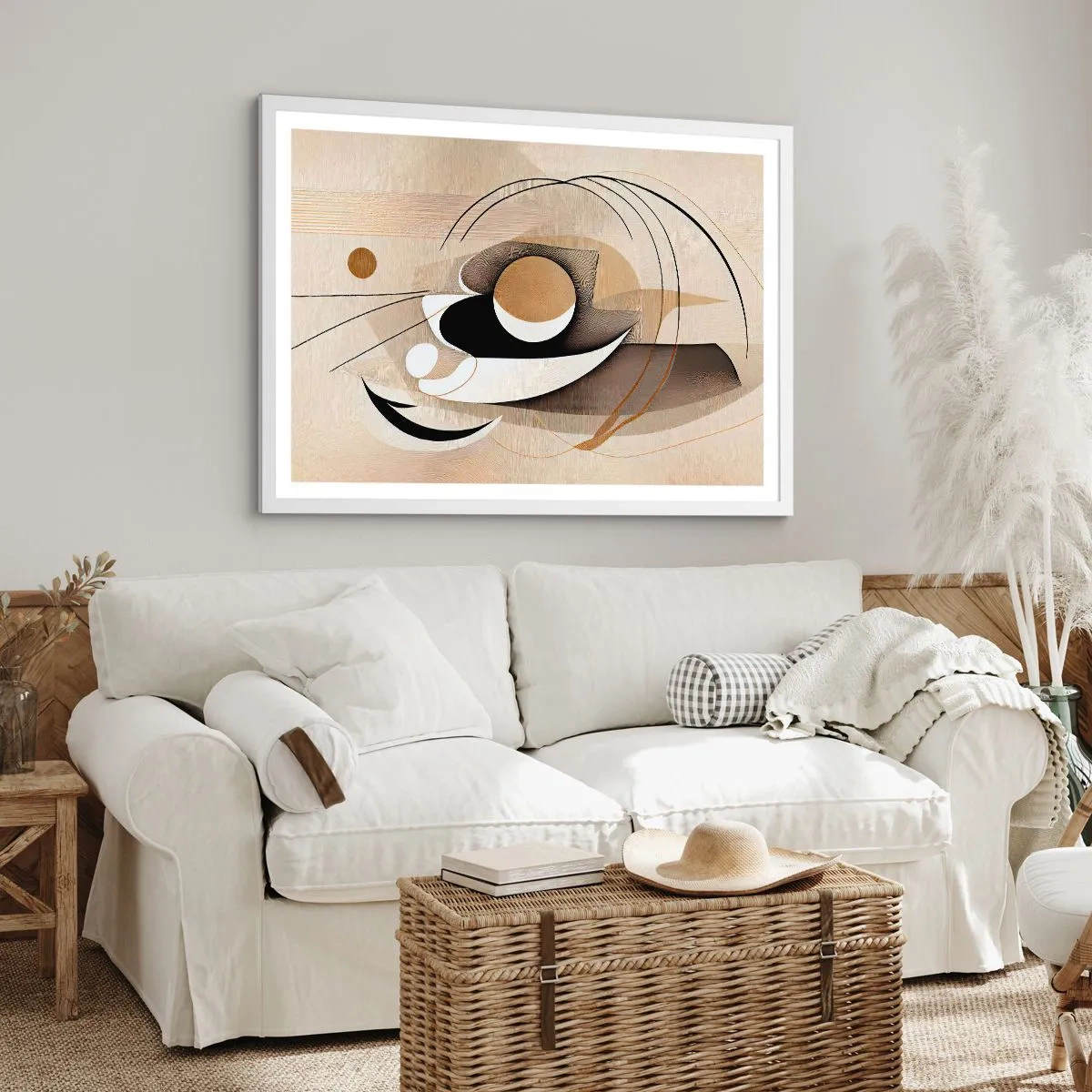 Poster in een witte lijst - Compositie: de essentie van de dingen - 40x30 cm
