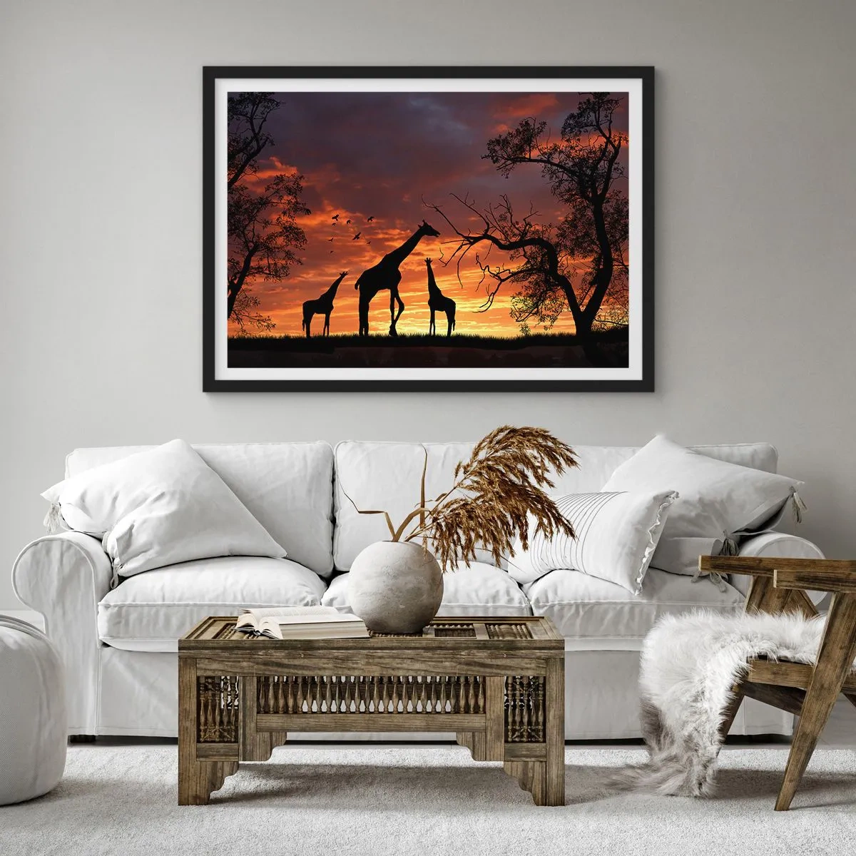 Poster in een zwarte lijst - Een klein diner met je geliefden - 40x30 cm