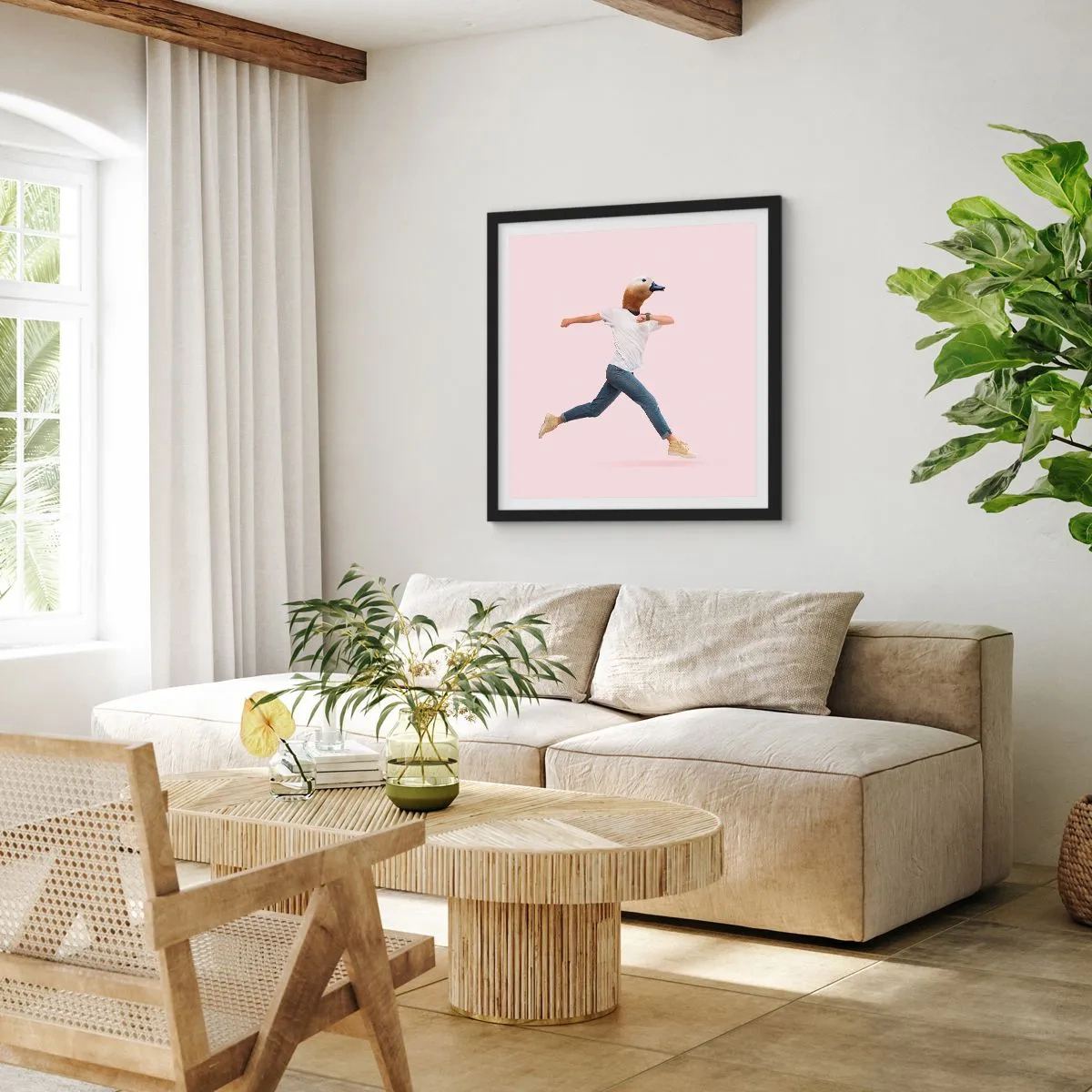 Poster in een zwarte lijst - Een snufje absurditeit - 60x60 cm