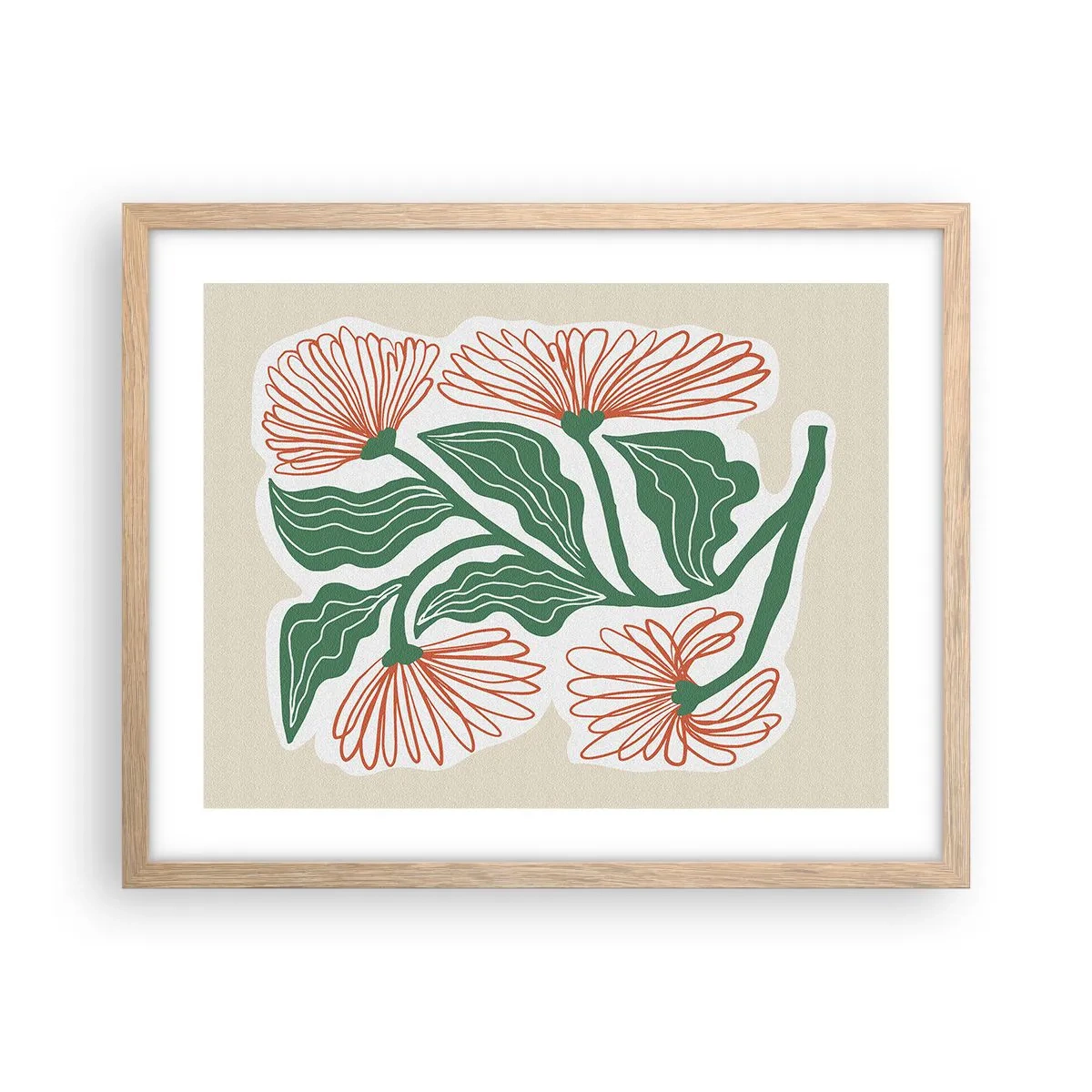 Een poster in een licht eiken lijst - Folk en modern - 50x40 cm