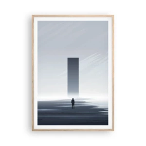 Een poster in een licht eiken lijst - Kans of bedreiging? - 70x100 cm