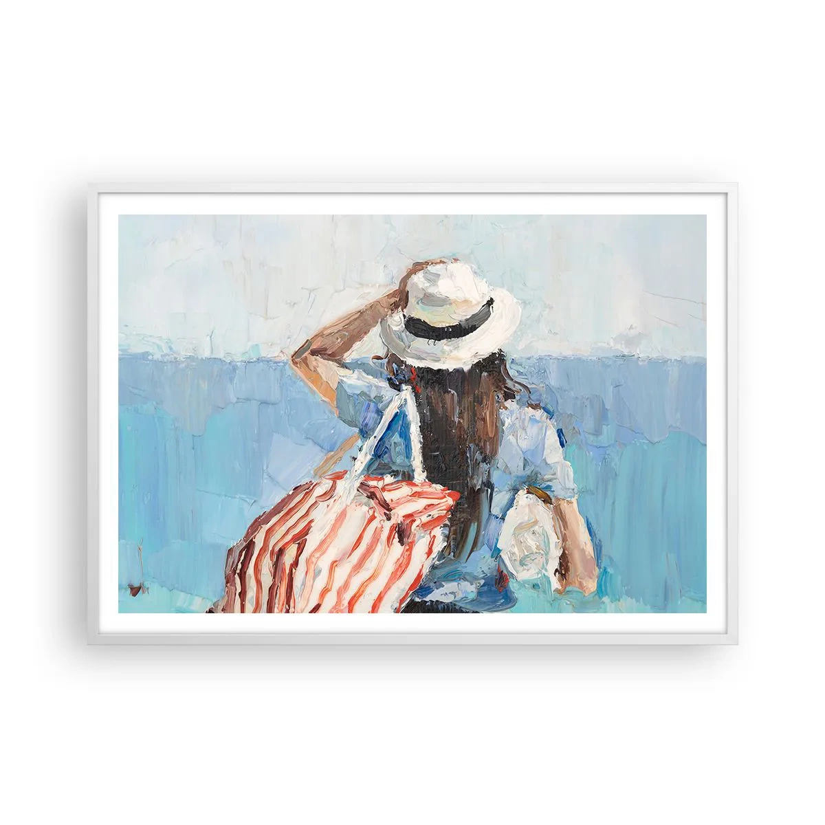 Poster in een witte lijst - Welkom bij je vakantie - 100x70 cm