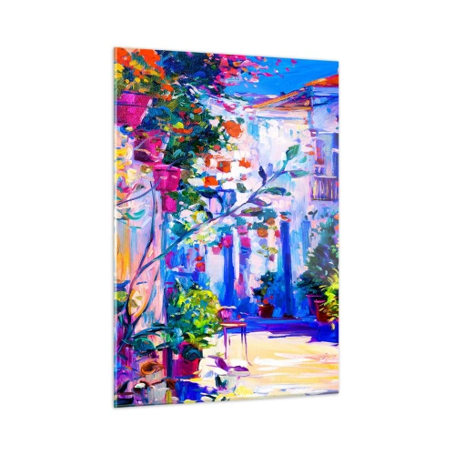 Schilderen op glas - Impressie - een Italiaanse straat - 50x70 cm