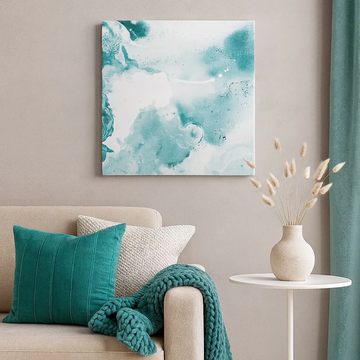 Schilderen op canvas - Moerast van blauw - 30x30 cm