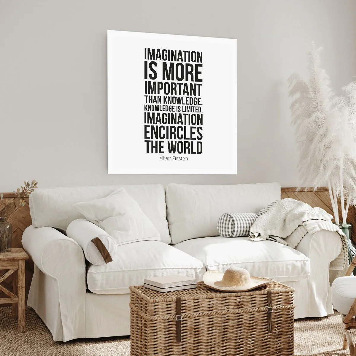 Poster - Einstein over de kracht van verbeelding - 60x60 cm