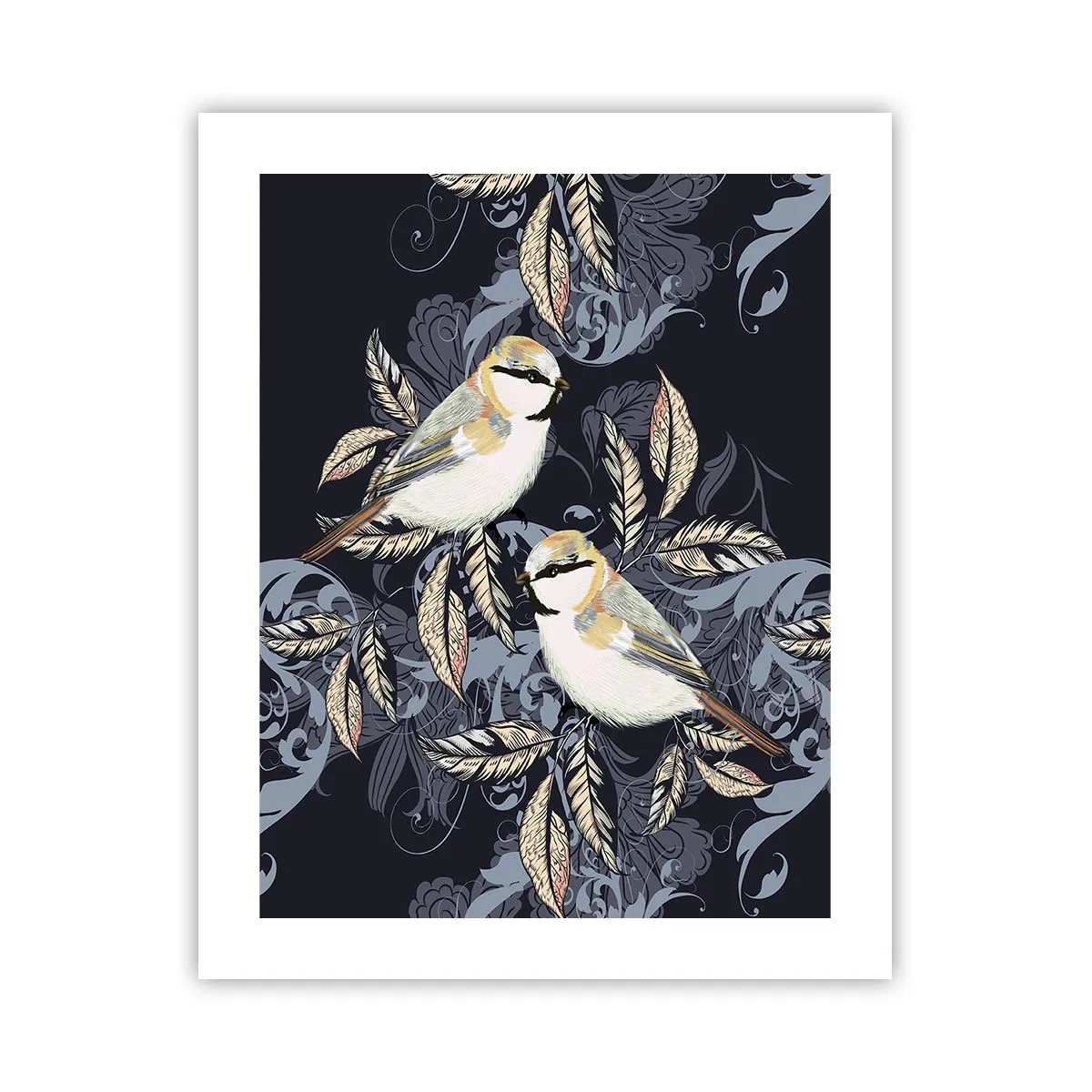 Poster - Geel-blauwe triller - 40x50 cm