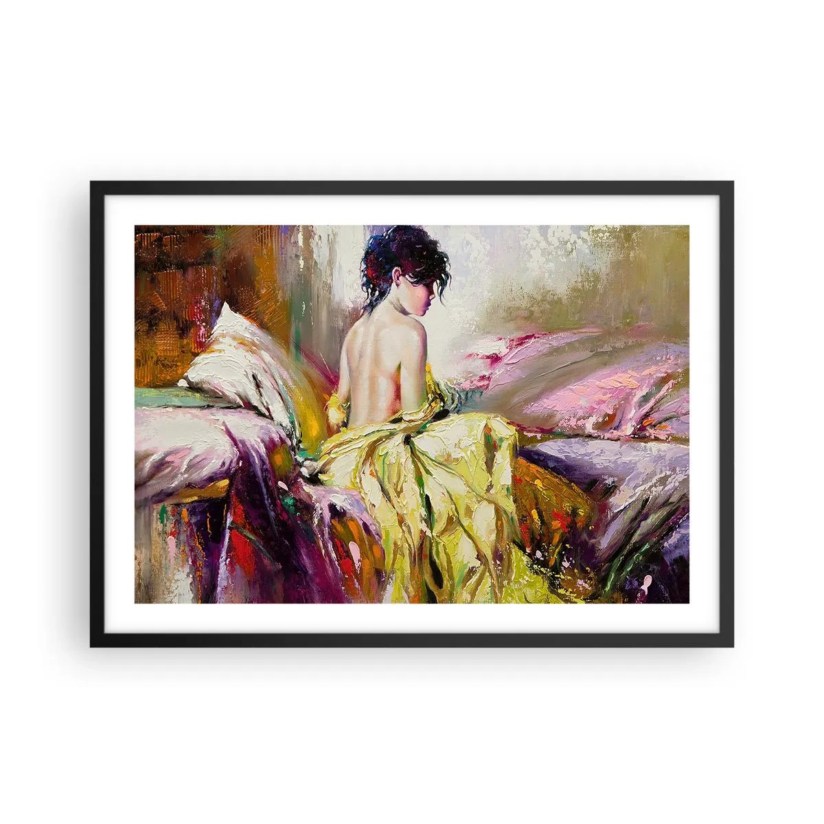 Poster in een zwarte lijst - Tussen de lippen en de rand van de cup - 70x50 cm