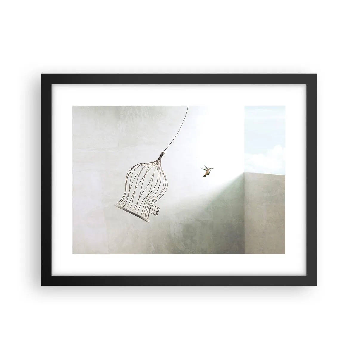 Poster in een zwarte lijst - In je element - 40x30 cm