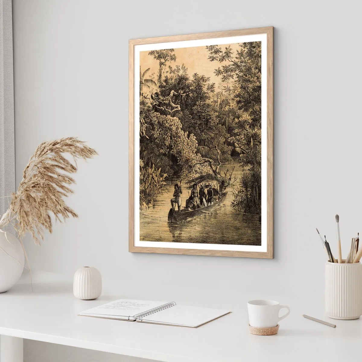 Een poster in een licht eiken lijst - Expeditie naar de bron - 40x50 cm