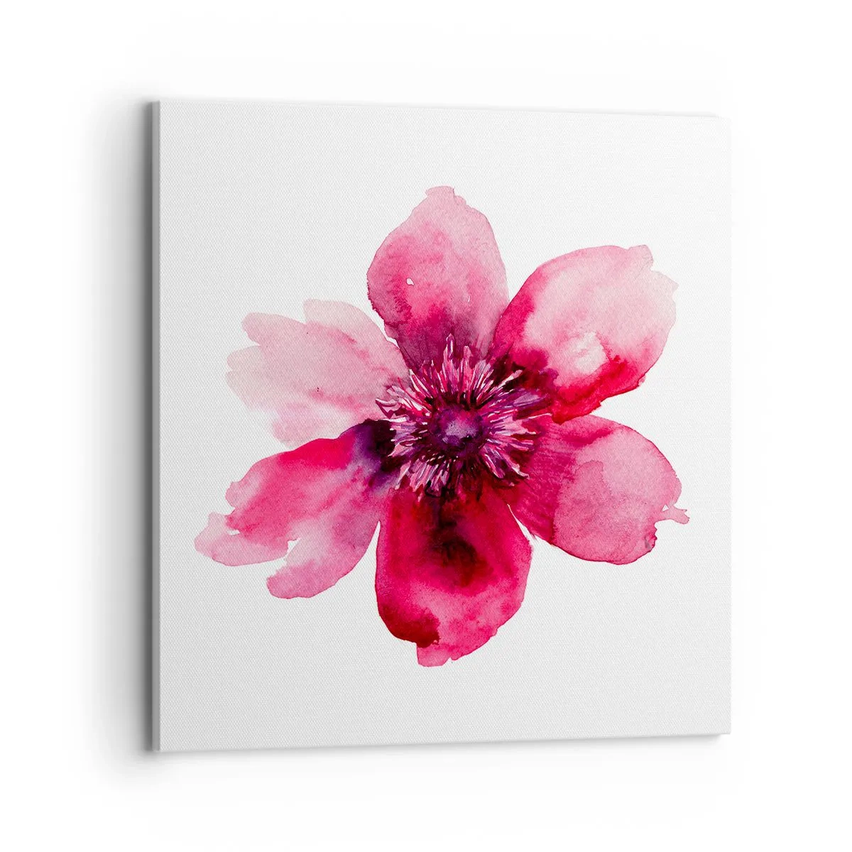 Schilderen op canvas - Een karmijnrode geurende kus - 70x70 cm