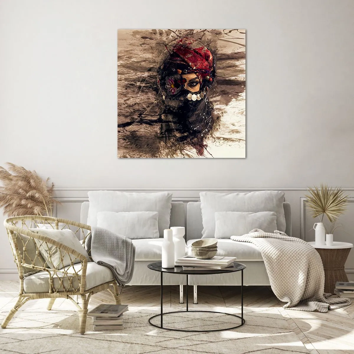 Schilderen op glas - Op zijn zachtst gezegd verontrustend - 70x70 cm