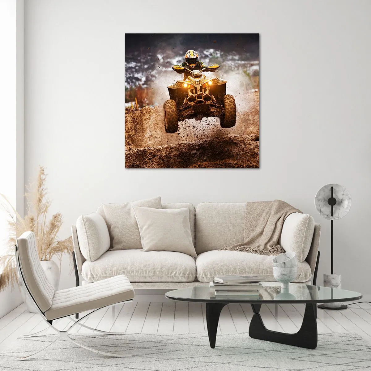 Schilderen op glas - No risk no fun - 70x70 cm