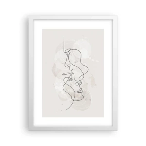 Poster in een witte lijst - Verstrikt in een omhelzing - 30x40 cm