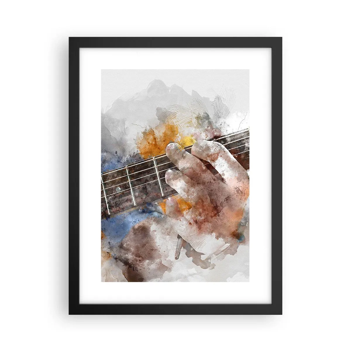 Poster in een zwarte lijst - Poëzie tussen de snaren - 30x40 cm