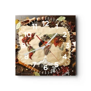 Wandklok - Klok - Alle smaken van de wereld - 30x30 cm