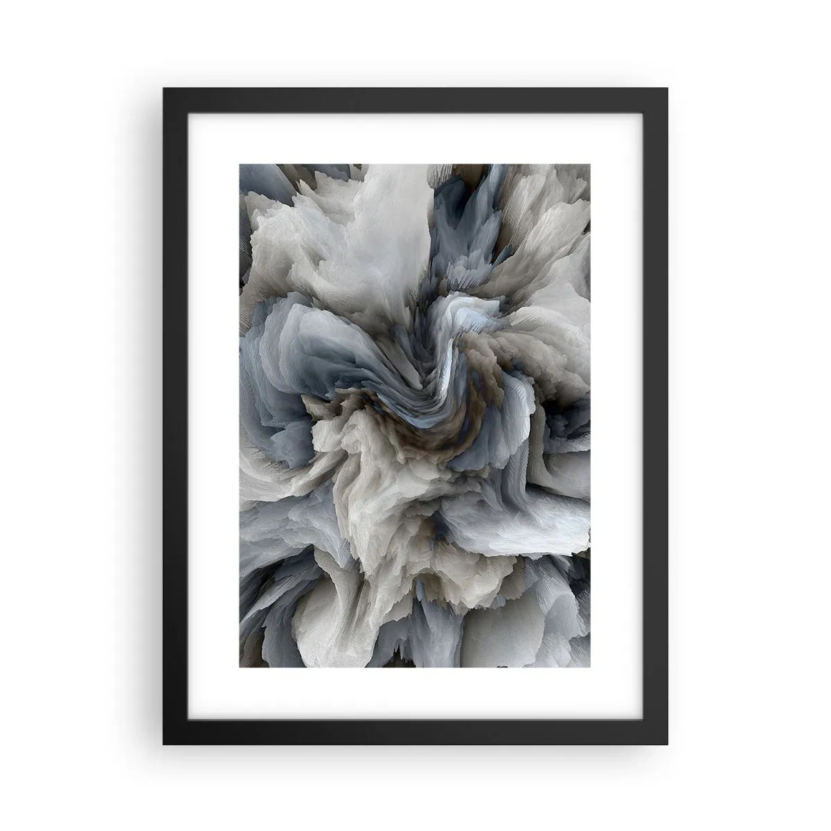 Poster in een zwarte lijst - Steen en bloem - 30x40 cm