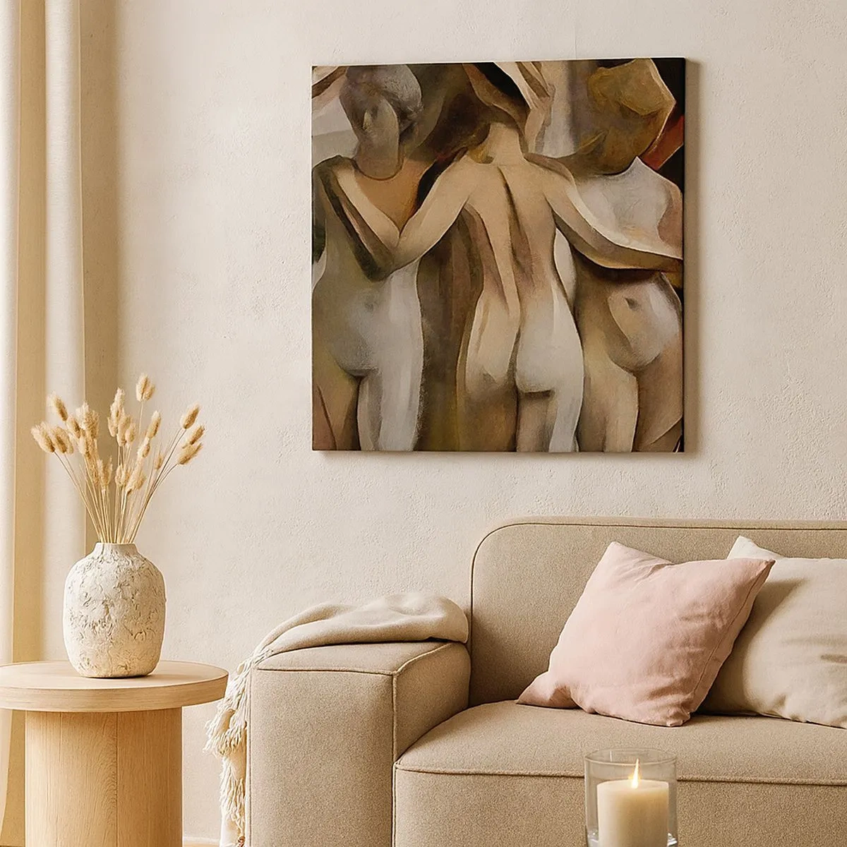 Schilderen op canvas - Drie Gratiën 2.0 - 30x30 cm