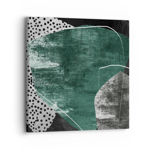 Schilderen op canvas - Kleurrijke abstractie met bladgoud - 30x30 cm