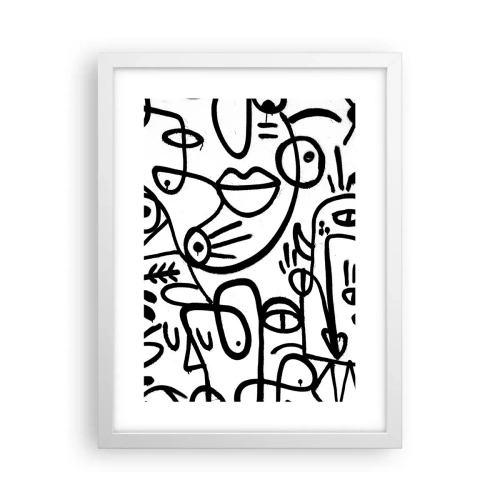 Poster in een witte lijst - Gezichten en luchtspiegelingen - 30x40 cm