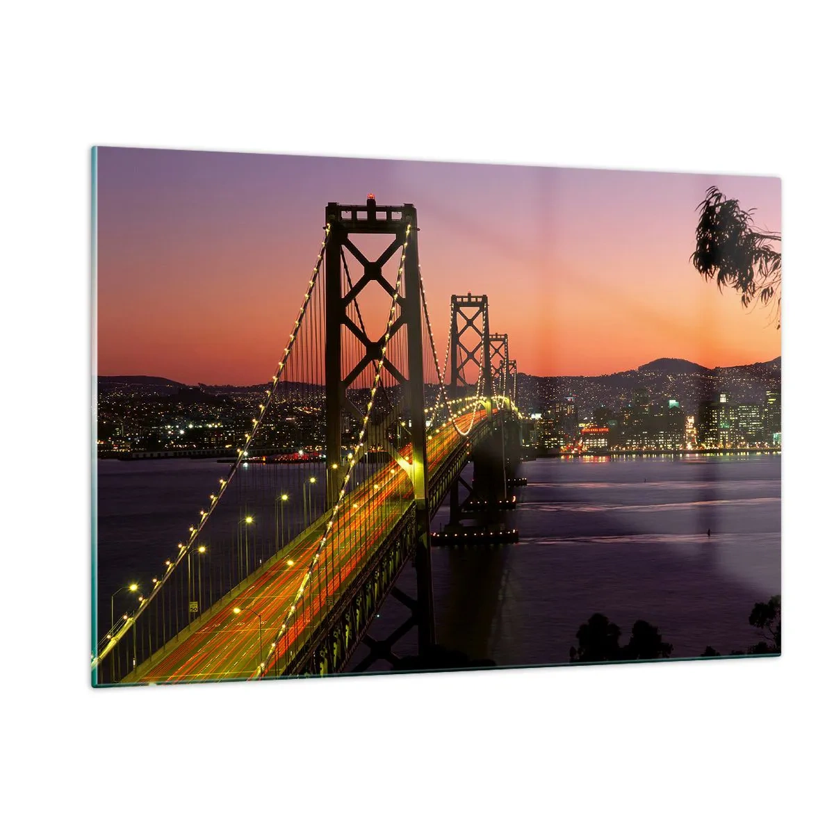 Schilderen op glas - Violette avond - 120x80 cm