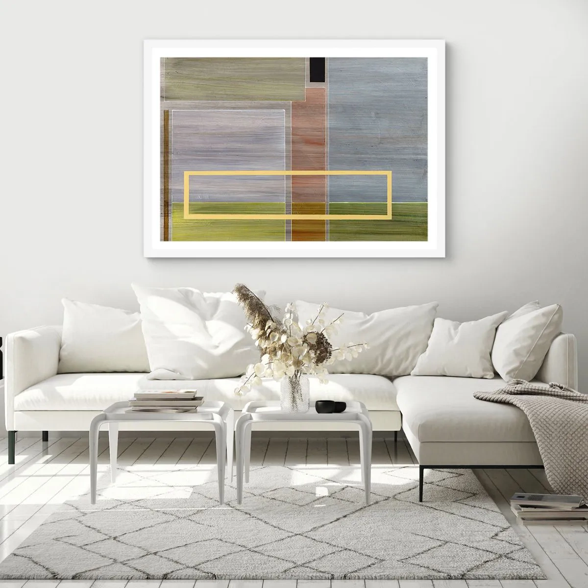 Poster in een witte lijst - Eenvoudig en rustig - 100x70 cm