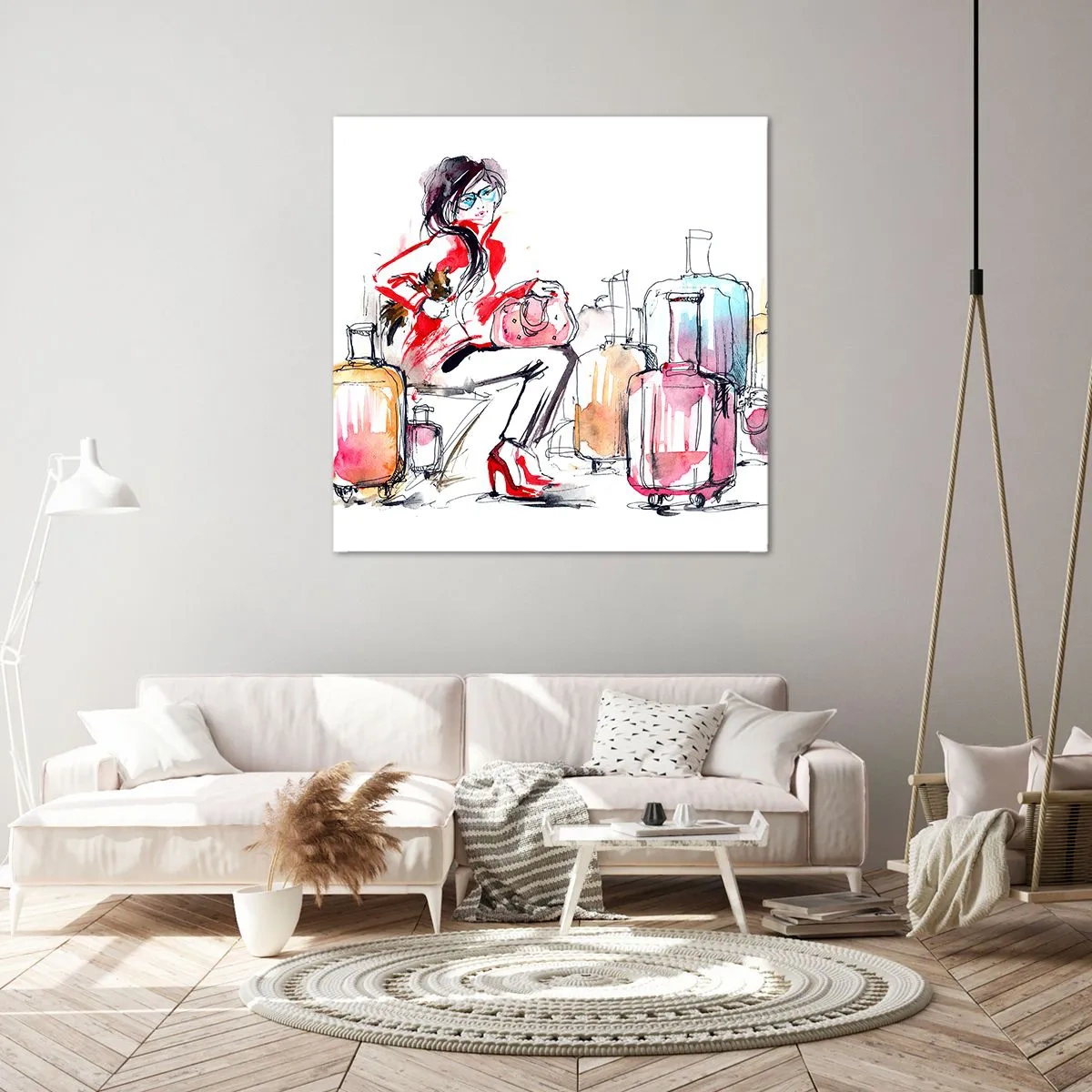 Schilderen op canvas - Laten we gaan zitten voor de reis - 30x30 cm