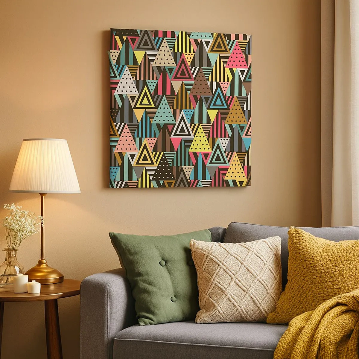 Schilderen op canvas - In ritme op drie - 30x30 cm