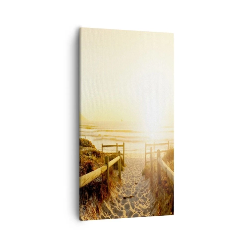 Schilderen op canvas - Over het duin, richting de zon - 55x100 cm