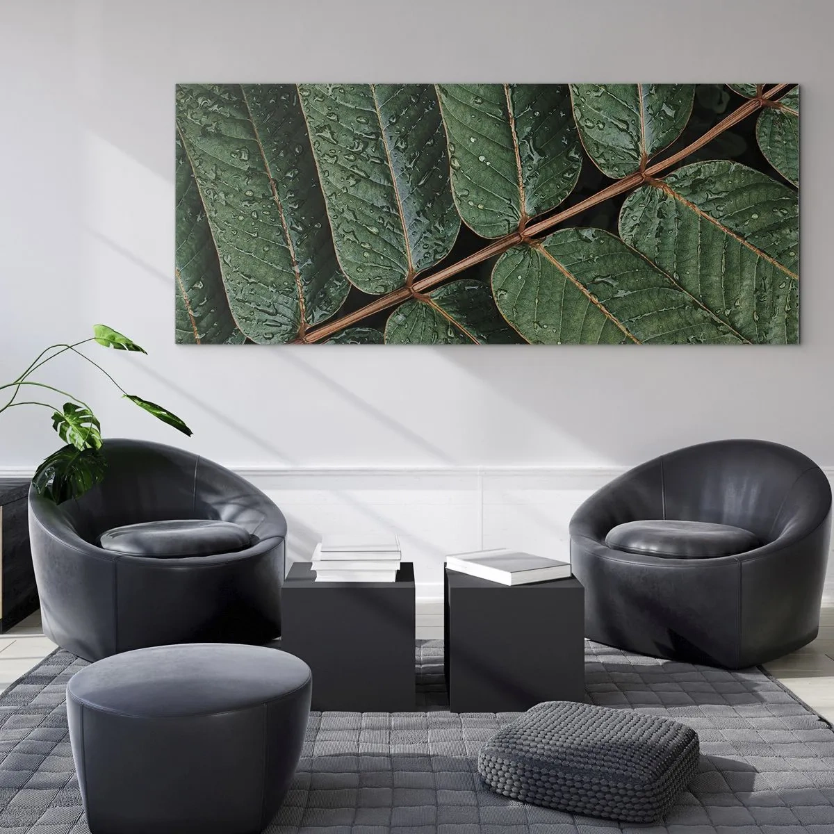 Schilderen op glas - In een groen ritme - 140x50 cm