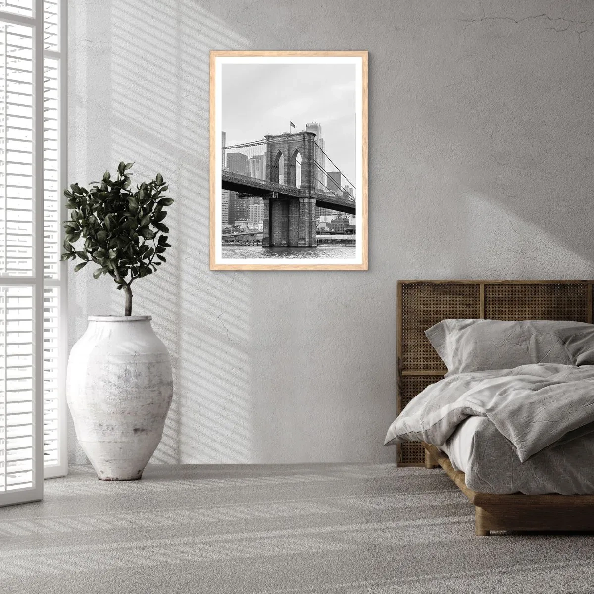 Een poster in een licht eiken lijst - New Yorkse sfeer - 70x100 cm