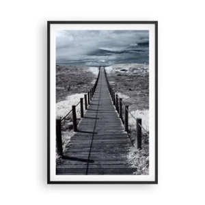 Poster in een zwarte lijst - Recht naar de oever - 61x91 cm