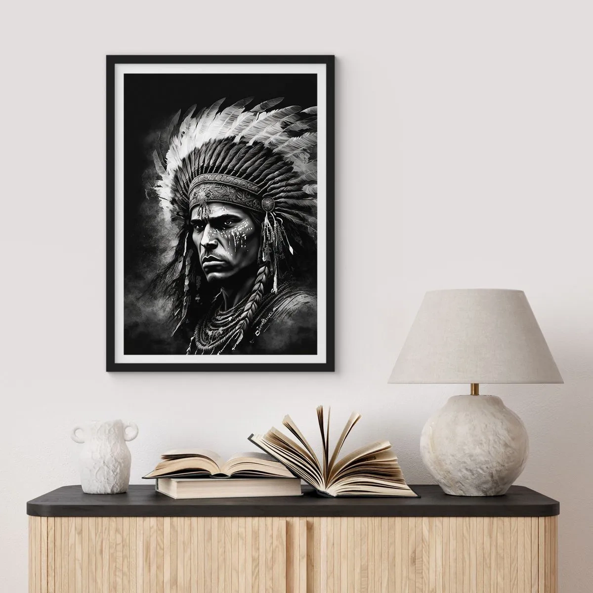 Poster in een zwarte lijst - Een leider en strijder - 30x40 cm